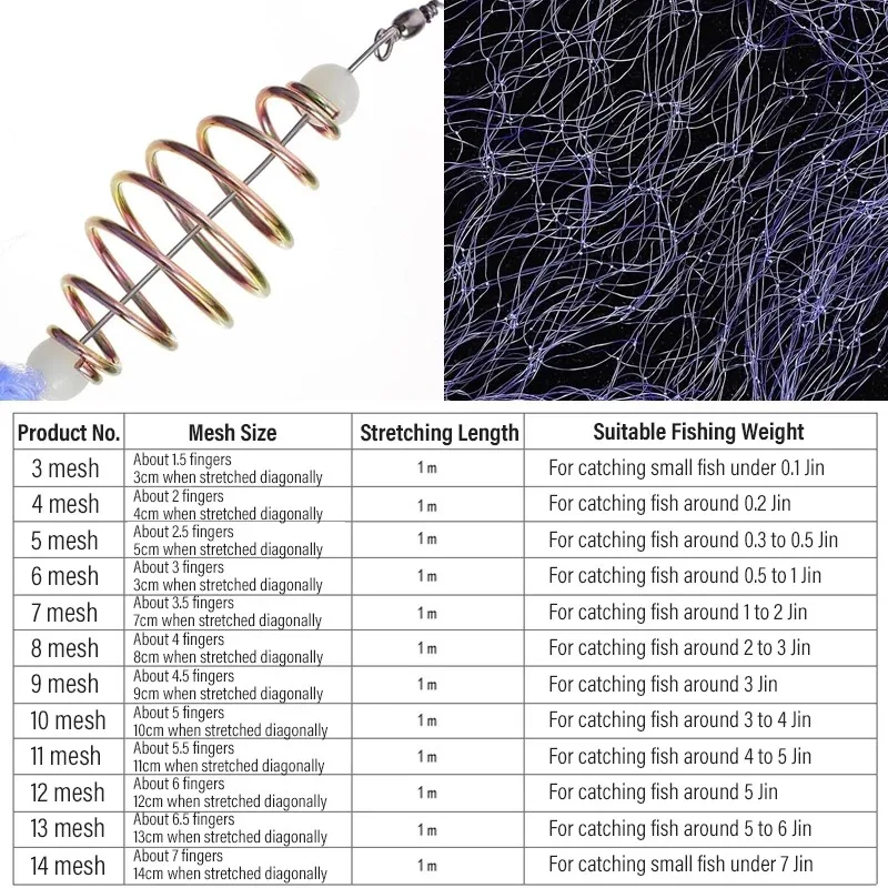 Fishing Bait Cage Net Trap Set Spring Feeder Mesh Cast Rig Catching Tool Foldable Landing Gear 3-13 Size Outdoor Kit Easy Carry