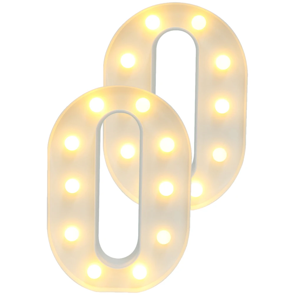 

2 Pcs LED Letter Light Number Decorative Night Festival Signboard Operated Lamp Party Decoration Modeling Warm Ambiance