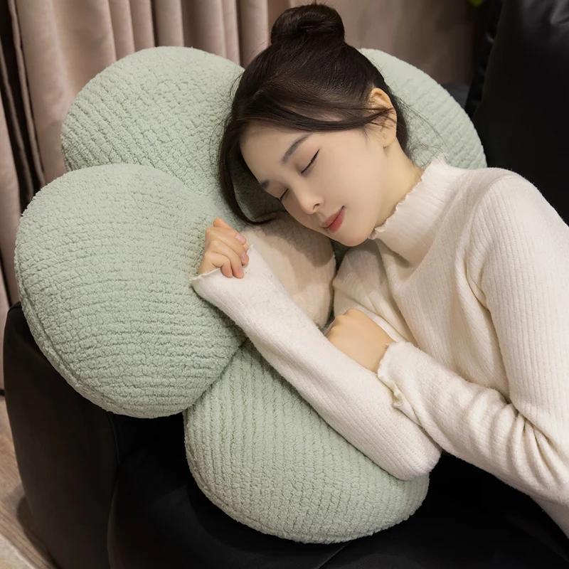 Almofada de Pelúcia Floral Fofa de 40cm-65cm, Almofada de Assento Macia em Formato de Planta Margarida, Pelúcia Floral Bonita para Sofá, Cadeira e Soneca