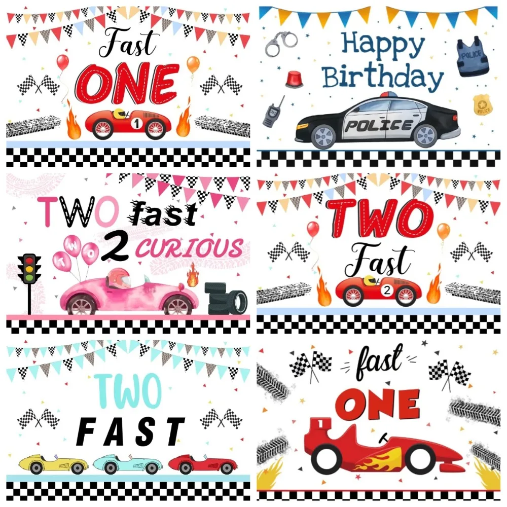 

Black and White Checkered Flags Racing Themed Banner Background Cloth, Children's Birthday Party Decoration Photography Backdrop