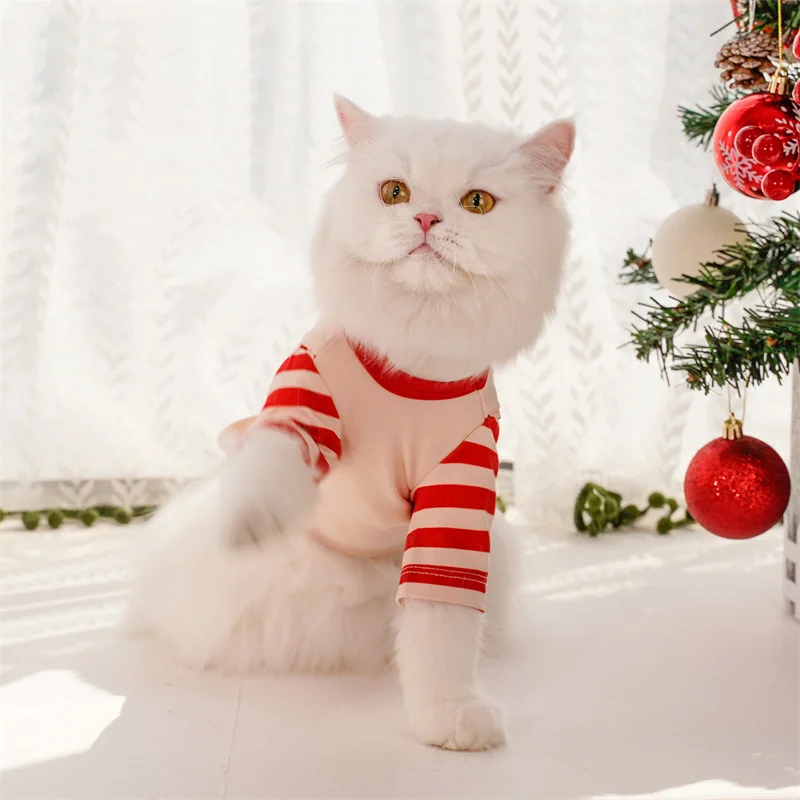 Cat Clothes Santa Claus Transformation Outfit Autumn and Winter Cat Hoodie Christmas Pet Clothing and Supplies Xmas Gift