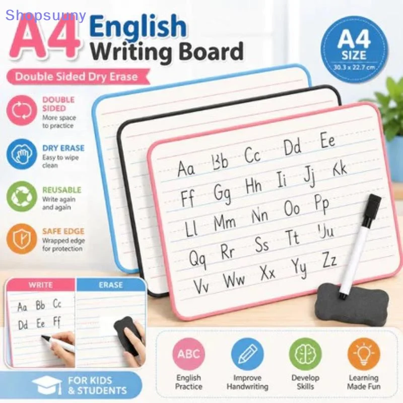 [SU] Lined Reusable Whiteboard Four Lines Three Grids Perfect For Projects Work Creative Ideas Household Teaching Whiteboard