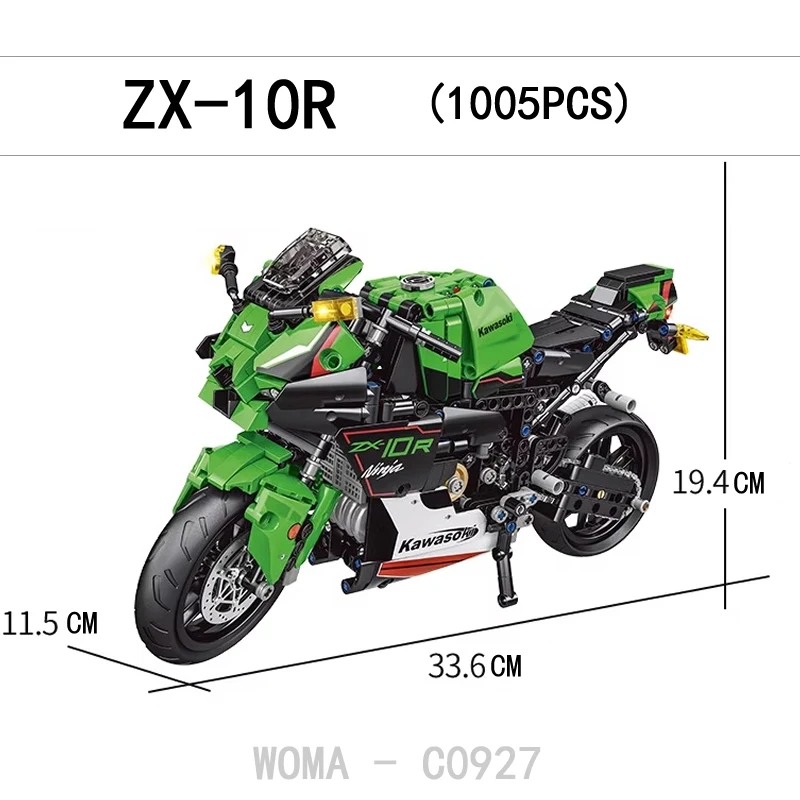 Technical ZX-10R Motorcycle Car Model Building Blocks Bricks MOC