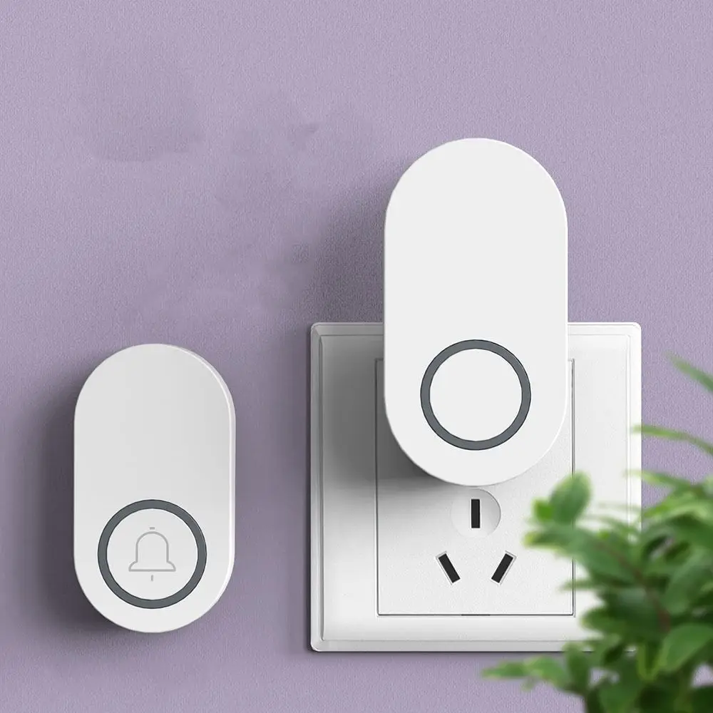 جرس باب لاسلكي عالي الحجم الولايات المتحدة/الاتحاد الأوروبي/المملكة المتحدة قابس سهل التركيب جرس باب التعريفي مقاوم للماء جرس اتصال طويل المدى بدون أسلاك #4