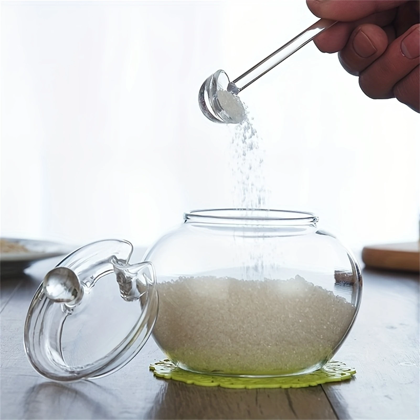 Glass Jar With Lid Spoon Candy - Spice Jar Labels recension och pris