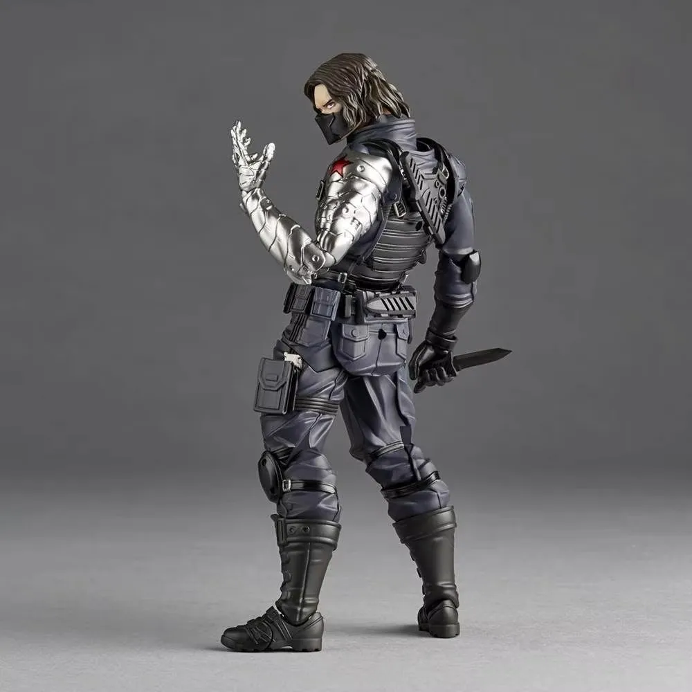 Kaiyodo soldado de invierno Revoltech increíble YAMAGUCHI Bucky Barnes Capitán América Anime figuras de acción juguete juguetes de cumpleaños regalos