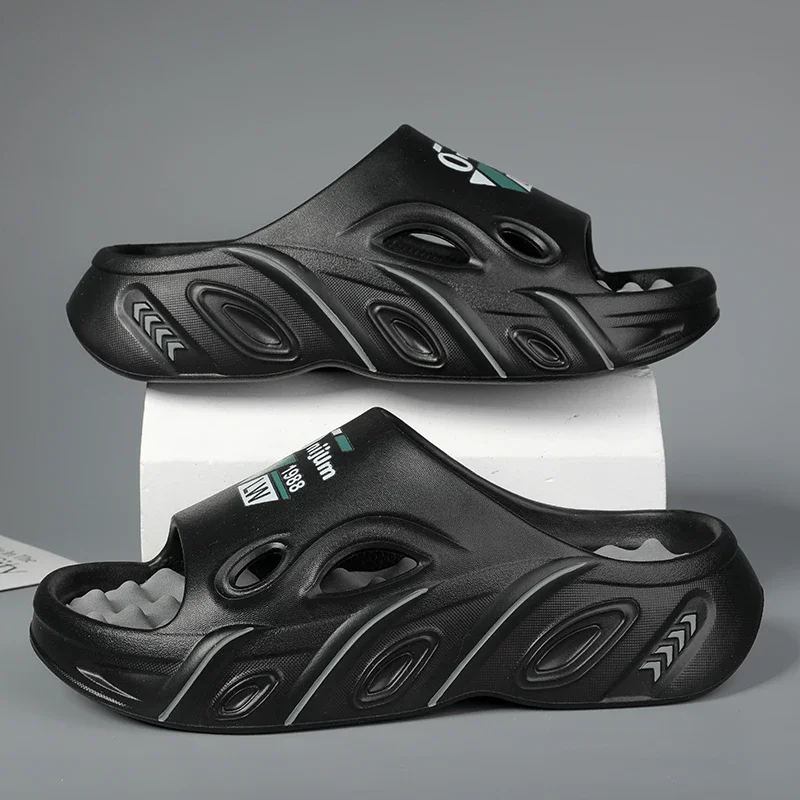 

Новые мужские массажные шлепанцы-сабо для дома и улицы, пляжные повседневные сандалии для мужчин, удобная подошва, летние мужские тапочки