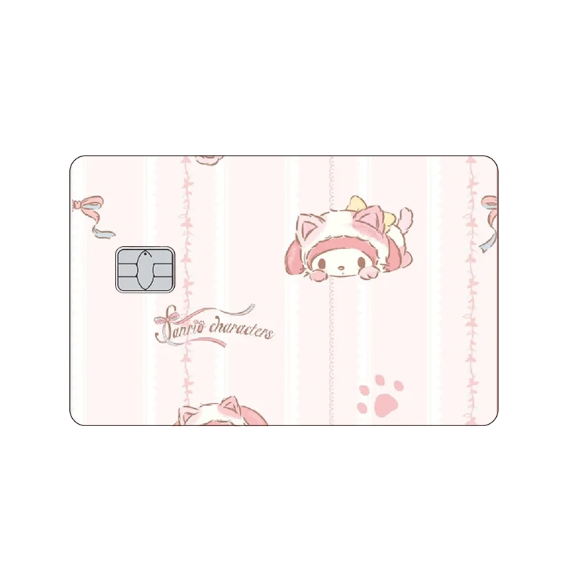 Star Laser Credit Debit Card Stickers Hello Kitty Kuromi My Melody Couples DIY Anime Bank Stickers Film Tape Skin Customized Toy