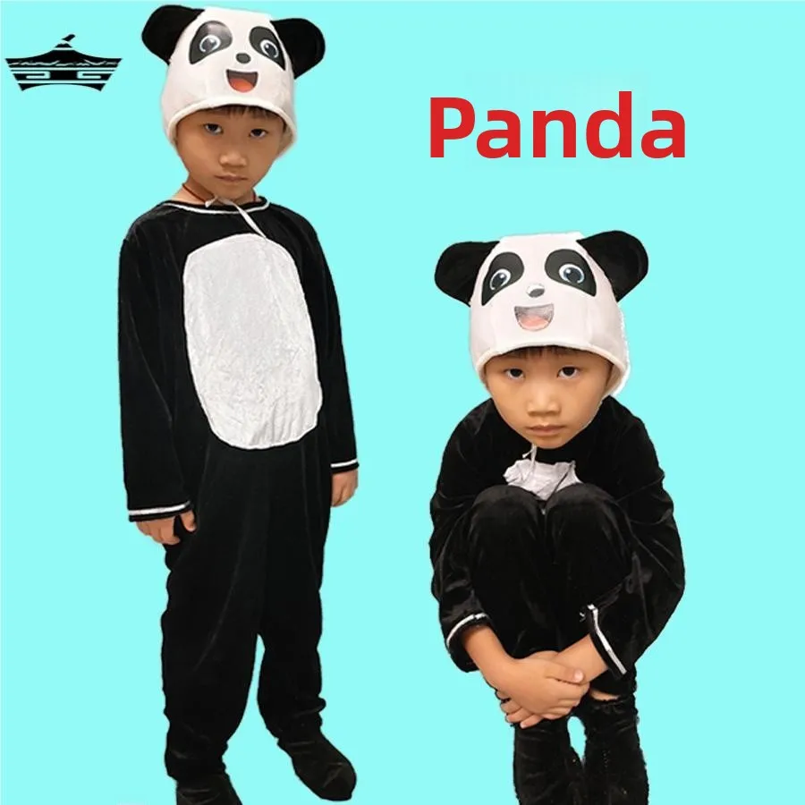 ชุดการแสดงเด็ก ชุดแฟนซีหมีแพนด้า ดีไซน์สัตว์ ชุดเต้นรำ ชุดหมีแพนด้าสำหรับการแสดง