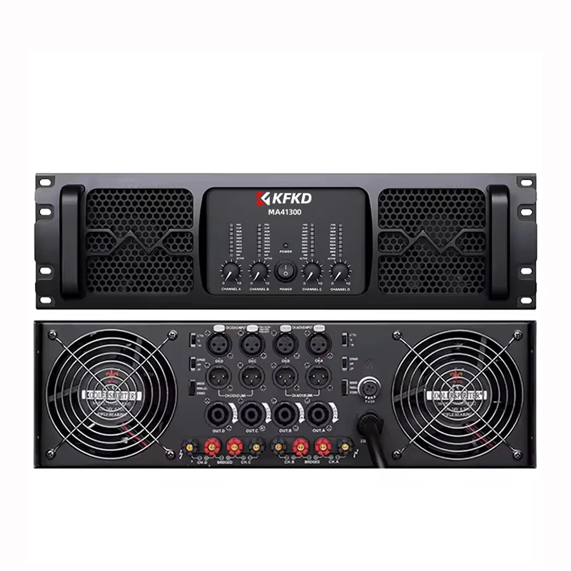 KFKD معدات الصوت مكبر للصوت 41300 مكبر كهربائي H 3U فئة 4-قناة صوت ستيريو رقمي 1300 واط * 2 مكبر كهربائي عالي
