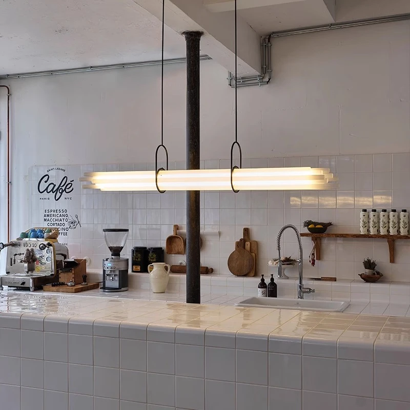 

Modern minimalist one character long bar restaurant pendant light designer's dining table and bar acrylic light