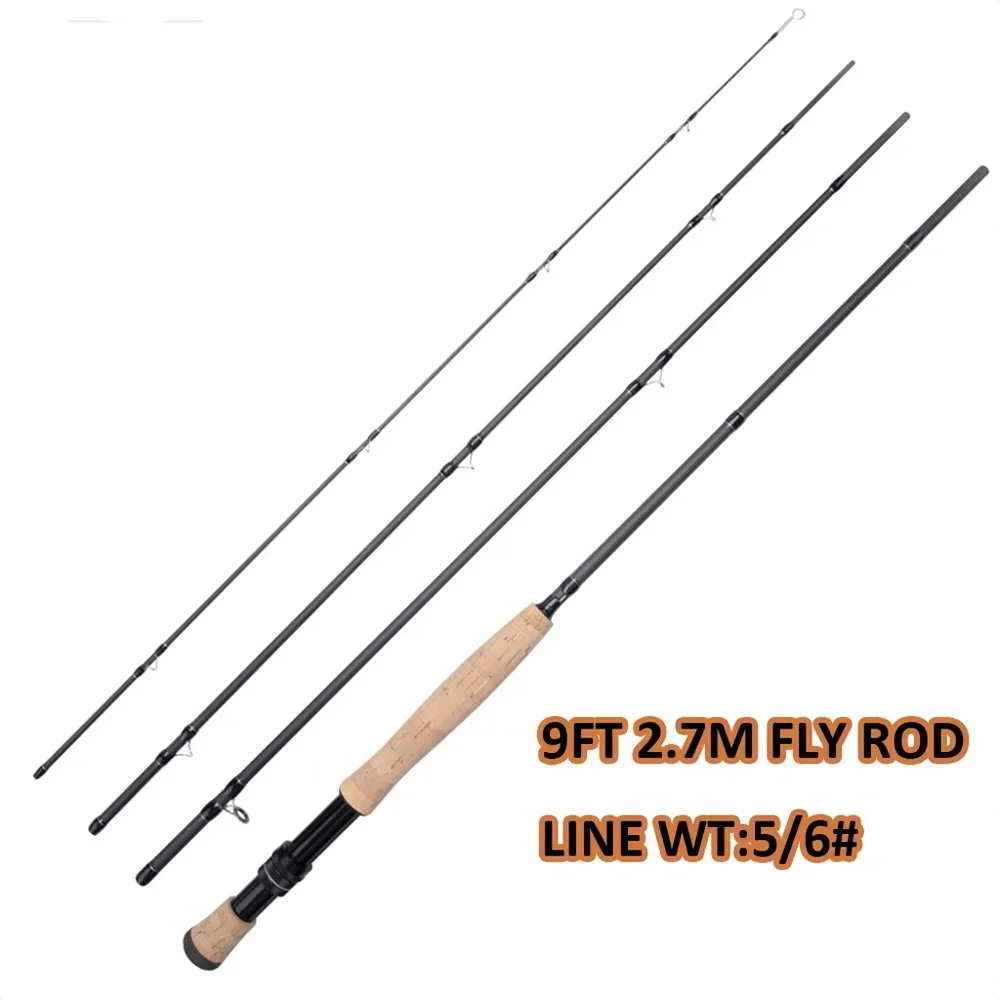 Удочка TRUVEX 9FT 2.7M, 36T, карбон, 4 секции, рукоятка из пробки, класс лески 5/6 #   Для ловли форели, басса, в озёрах, реках и пресноводных водоёмах