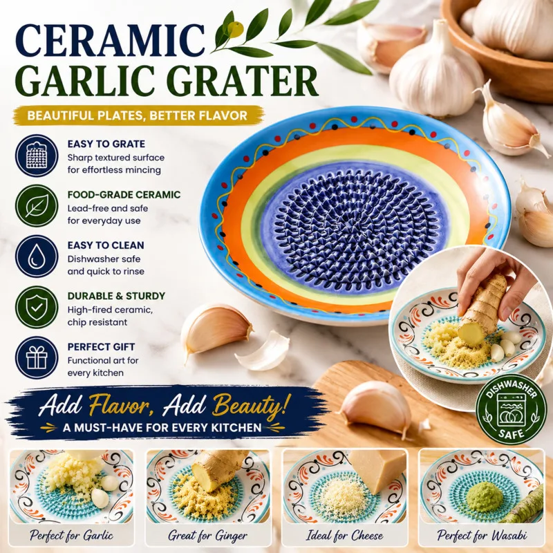 

Fruit Manual Ginger Garlic Ceramic Garlic Grater Plate Grinder Dish Kitchen Masher Fruit Puree Grating Tool Color Plate Gift New