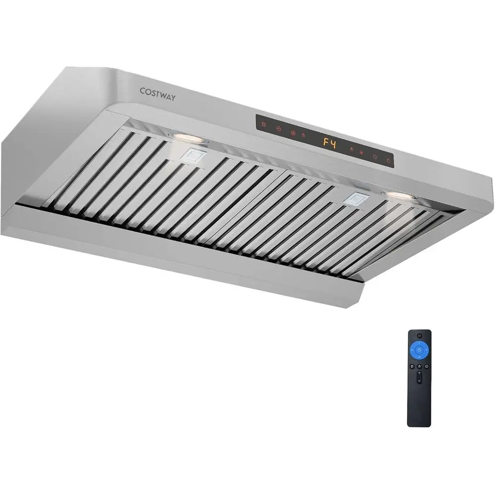 

Вытяжка 30 дюймов (900 см) из нержавеющей стали, 4 скорости, управление сенсорным/жестовым/дистанционным пультом, таймер, LED-подсветка, безопасно для посудомоечных машин