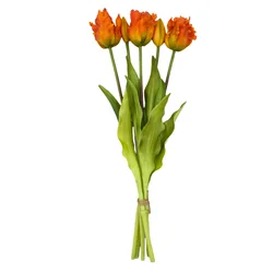 Nieuwe Siliconen Papegaai Tulp 5 Stuks Kunstbloem Real Touch Boeket 40 CM Luxe Huis Decoratieve Bloemen Woonkamer Deco Flores