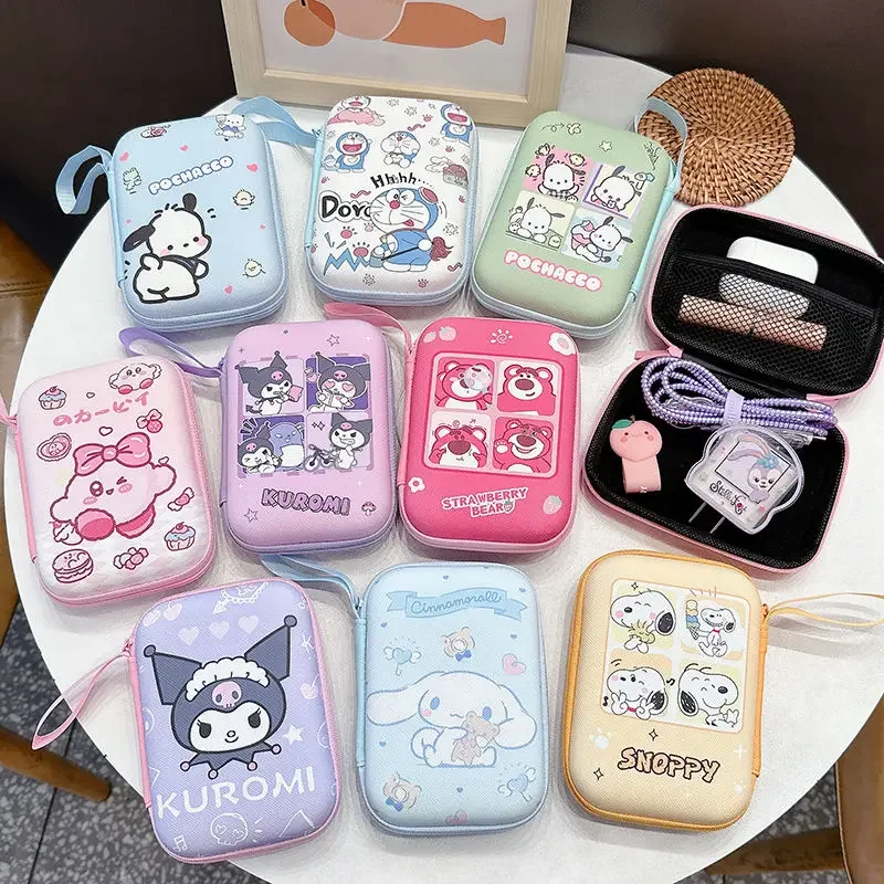 

Cute Sanrio anime Kitty Kuromi Pochacco high-looking headphone case charger cable coin hard drive travel portable storage bag