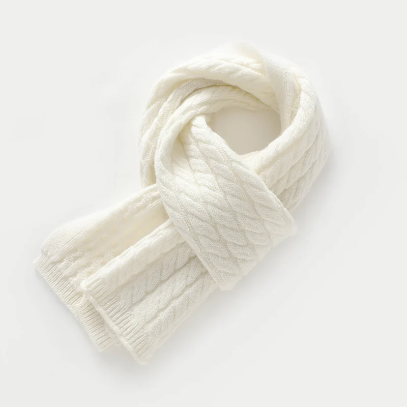 

DjzDsm 100% кашемировый шарф женский зимний теплый вязаный классический короткий шарф с витым цветком женский шарф для взрослых Рождество