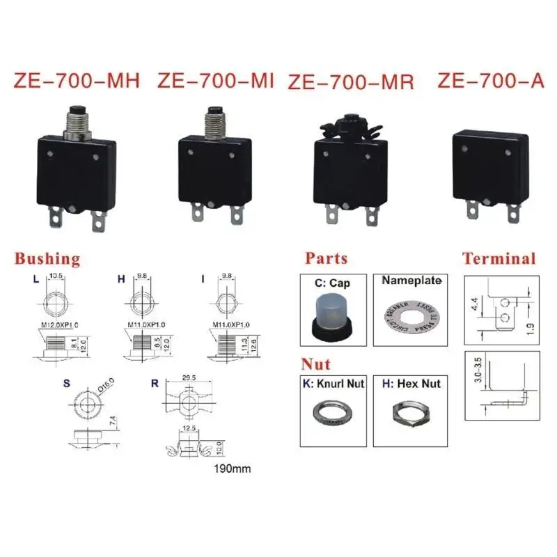 

R9UF Overload Protectors Switches Safety Device for High Pressures Cleaners Water Pumps