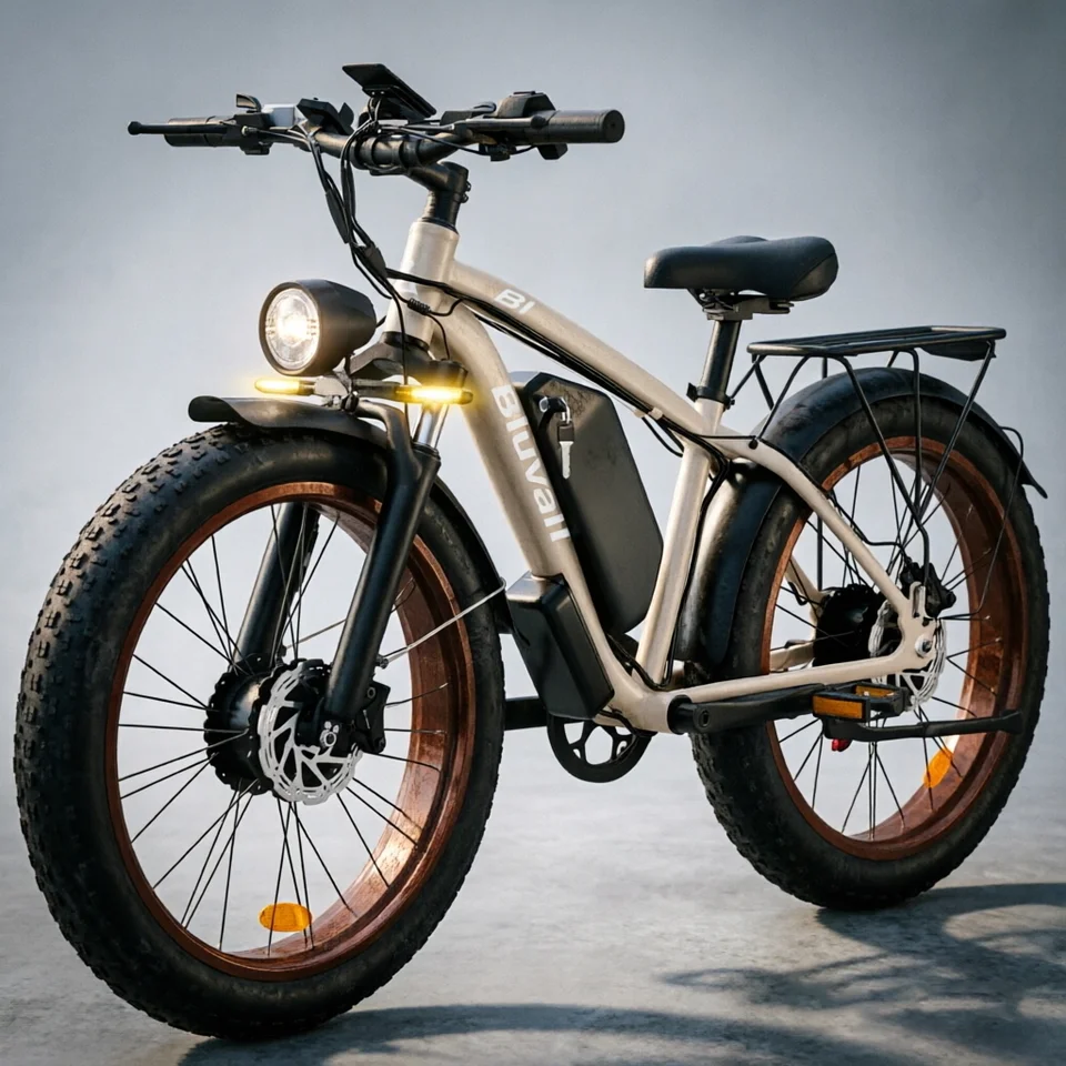 US Stock Electric Bike Ebikes for Adults Dual Motor AWD 5000W Peak 48V 25Ah 1200Wh 35MPH 26"x4.0 Fat Tire Off Road Bicycle 180N.m 330lbs Load Full Suspension Hydraulic Brakes image 6
