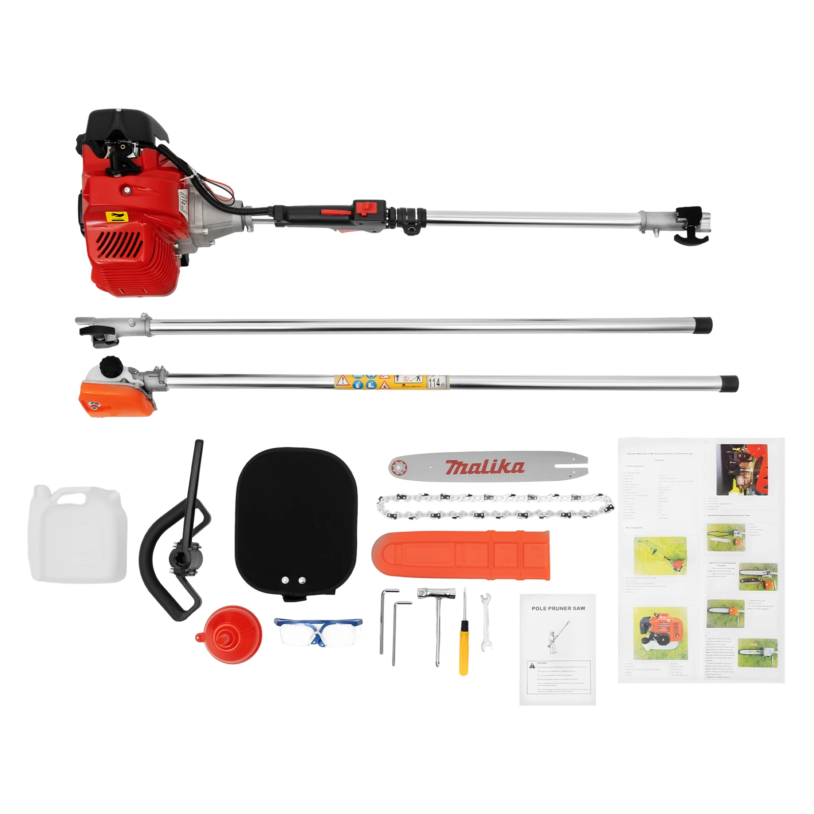 

2 Stroke Gas Powered Tree Pruner Trimmer Pole Saw Split Shaft Chainsaw