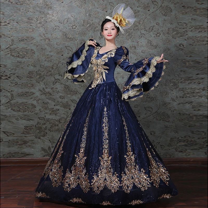 Medieval Marie Court Vestidos, High End vestido de baile, Rococó Victorian Prom Party Vestidos, Halloween Masquerade