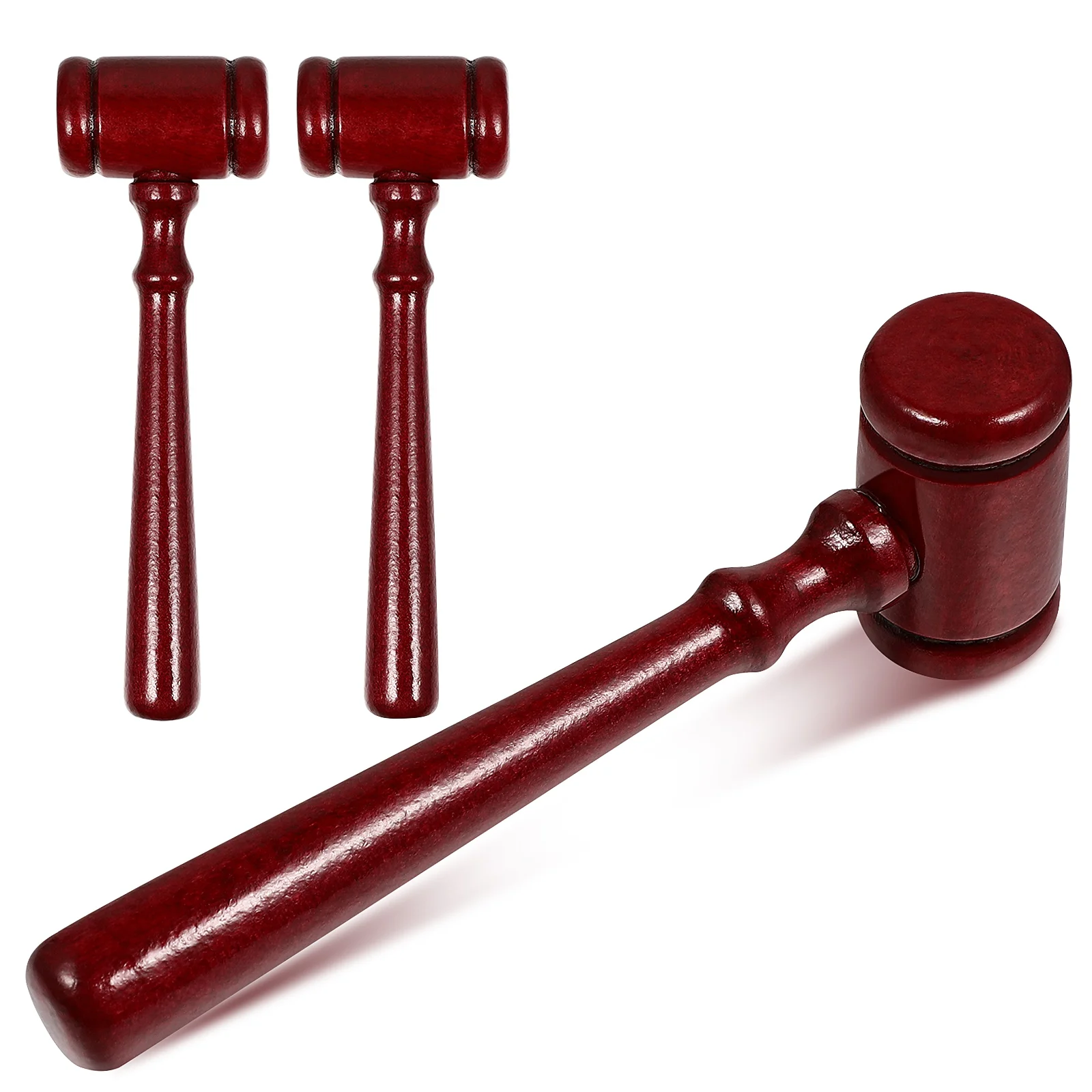 3 ชิ้น Prop ผู้พิพากษาค้อนเครื่องใช้ในบ้าน Mini ไม้ Gavel Props เด็กวัยหัดเดิน