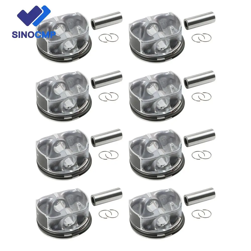 

8pcs AJ133 Engine Piston & Rings Set For Jaguar F-Type XJ XJR XF XK XKR XF Land Rover LR45.0L 5.0L V8