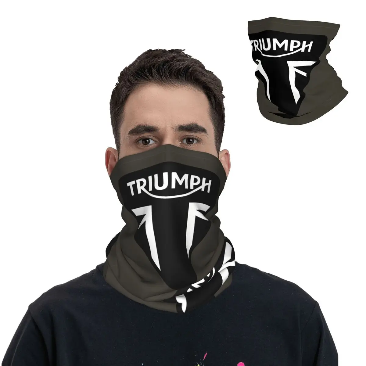 Custom Logo Bandana Neck Gaiter Motorcycle Club T-Triumphs Face Scarf Multi-use Balaclava Cycling Unisex Adult Windproof