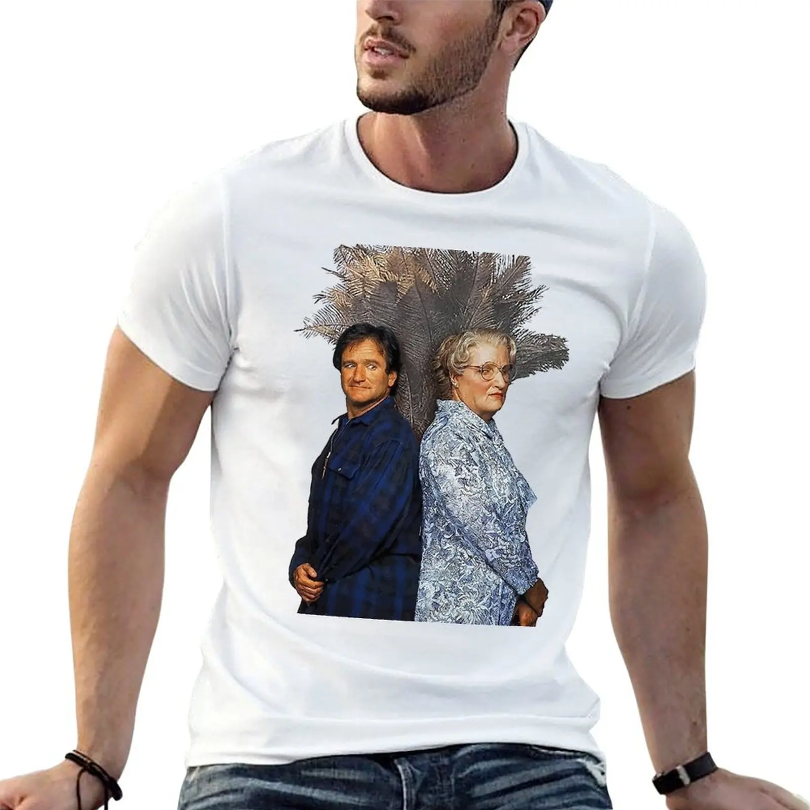 Robin Williams Mrs Doubtfire Funny Poster T-Shirt Comfortable Daily Wear Tee