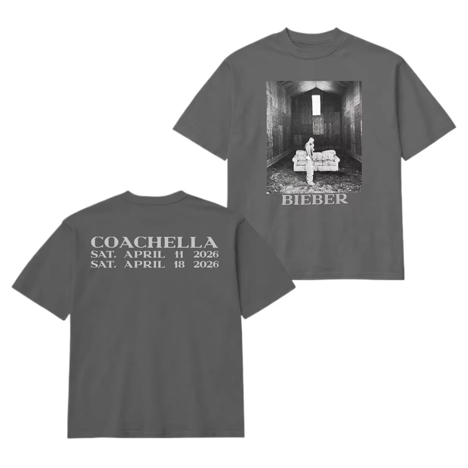 Women Simple Justin Bieber Coachella 2026 Print T Shirt Summer
