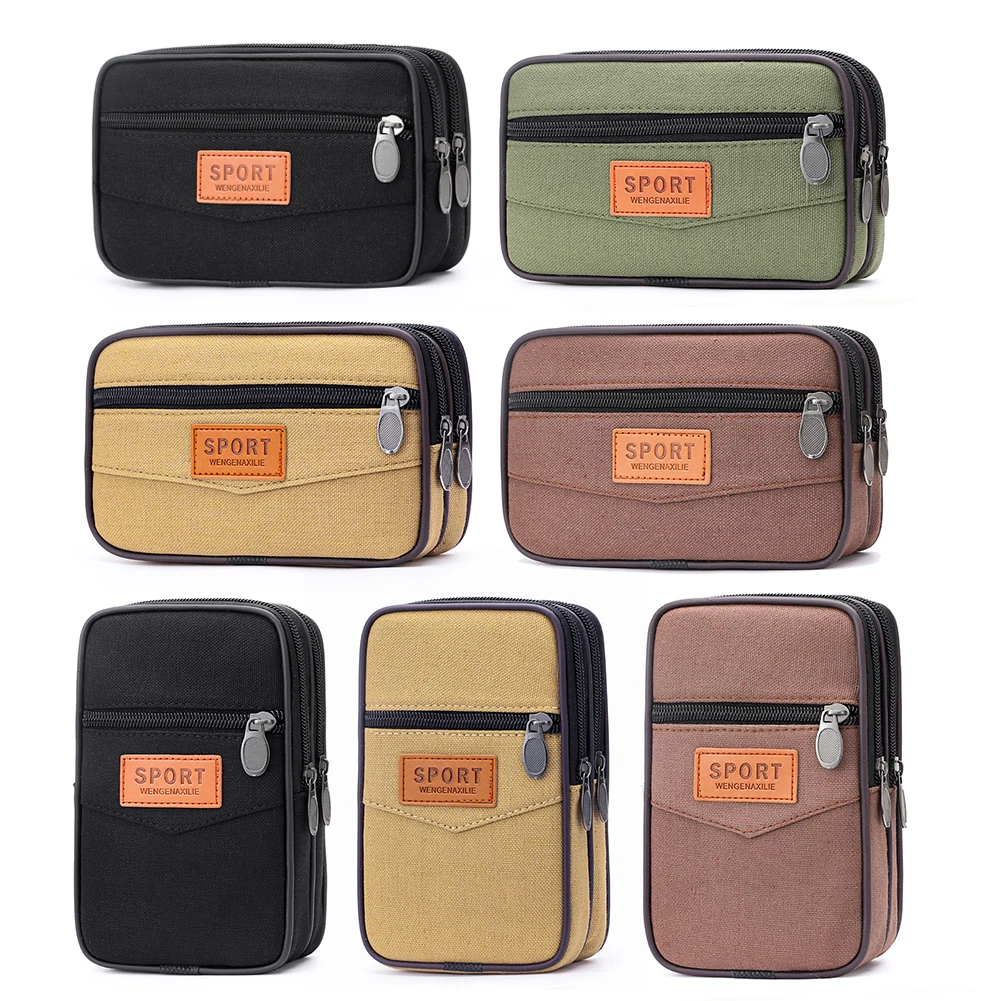 Portamonete sottile da uomo con tasche multiple Portamonete in tela Portamonete con cerniera Portamonete per monete per il miglior regalo