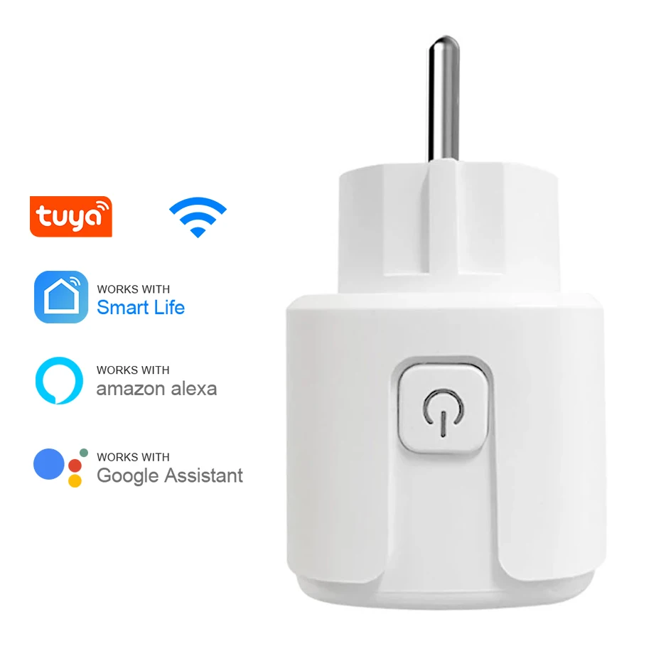 CBE Tuya Wifi Smart Socket EU Plug 16A Power Monitor Remote Control SmartLife APP Works with Alexa Yandex Alice Google Assistant