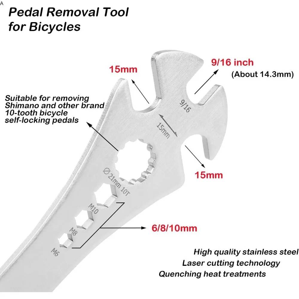 Extra Langer Fahrradpedal-Schlüssel 320mm Fahrradpedal-Entfernungswerkzeug Multifunktionaler 15mm 9/16 Zoll MTB Pedal-Abzieher – Detail 2