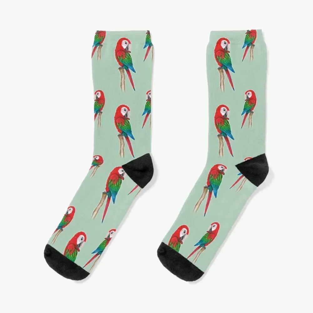 

Green wing macaw Socks Lots soccer anti-slip Stockings man new year Girl'S Socks Men's