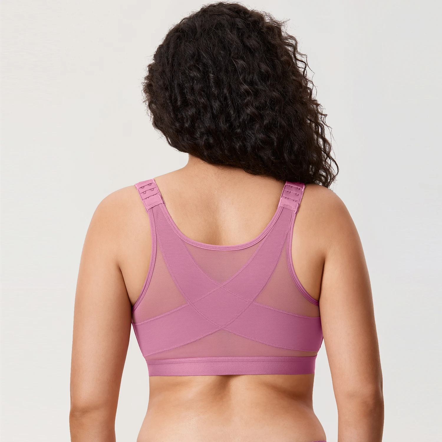 Delimira Damen Plus Size BH Front verschluss Voll abdeckung Draht frei Rückens tütze Haltung BHs nicht gepolstert
