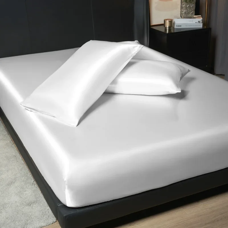 90Gms polyester fiber washed silk satin mattress, bedspread, bed sheet, pillowcase