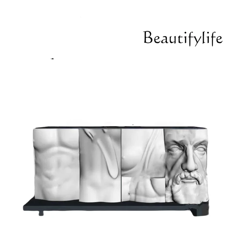 MM Italian minimalist paint dining side cabinet simple art entrance entrance cabinet new decorative cabinet storage