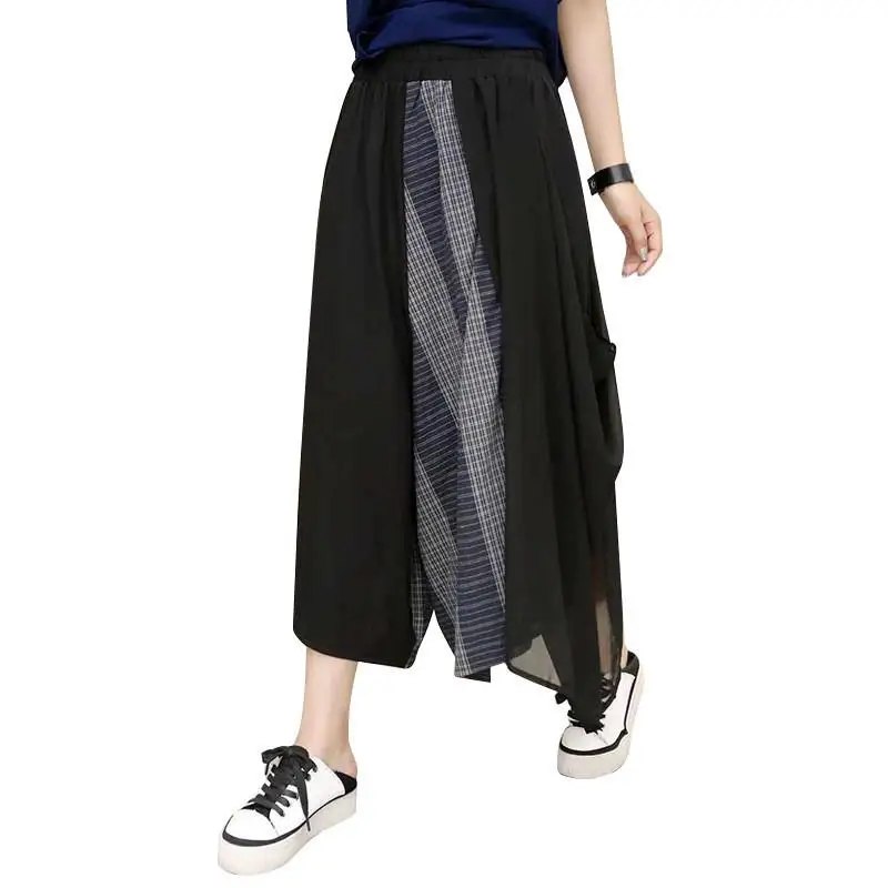 

Женские весенние повседневные брюки больших размеров, уличные брюки из полиэфирного волокна, весенний сезон, слегка толстая женская мода