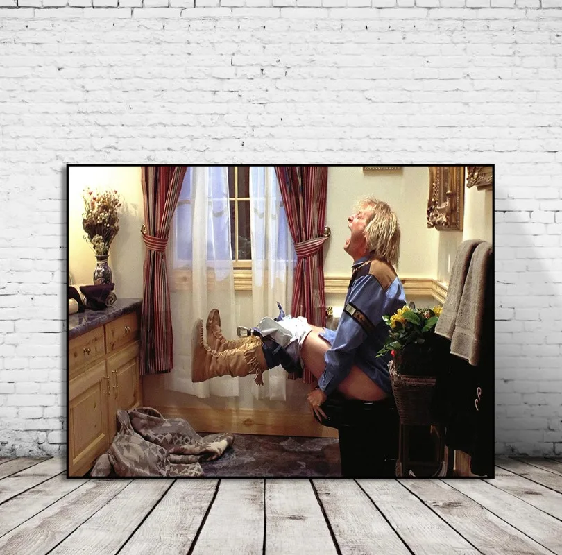 Movie Scenes Bathroom Funny Art Series Poster Print Canvas Pictures Home for Washroom Wall Modern Decor Frameless Painting view 3