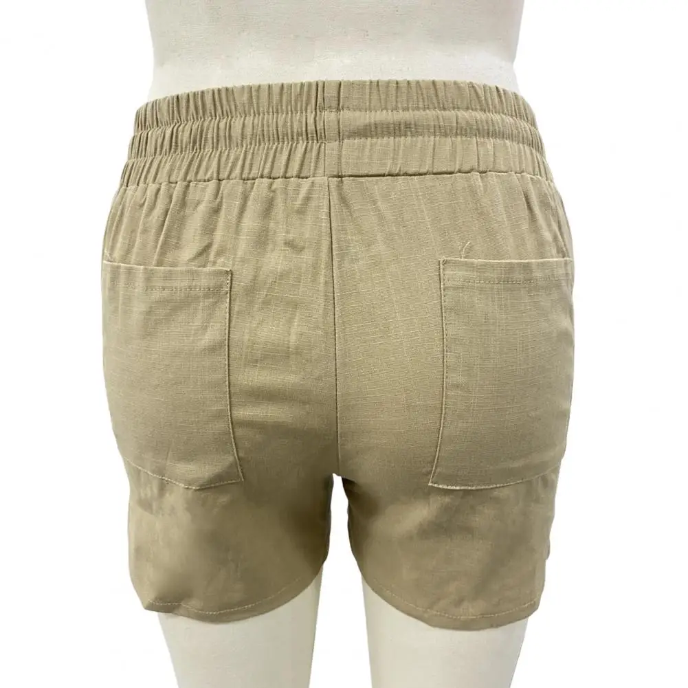 

Женские хлопковые летние повседневные однотонные шорты с двумя карманами, свободные шорты с высокой талией для девочек, мягкие крутые Женские шорты, 2024