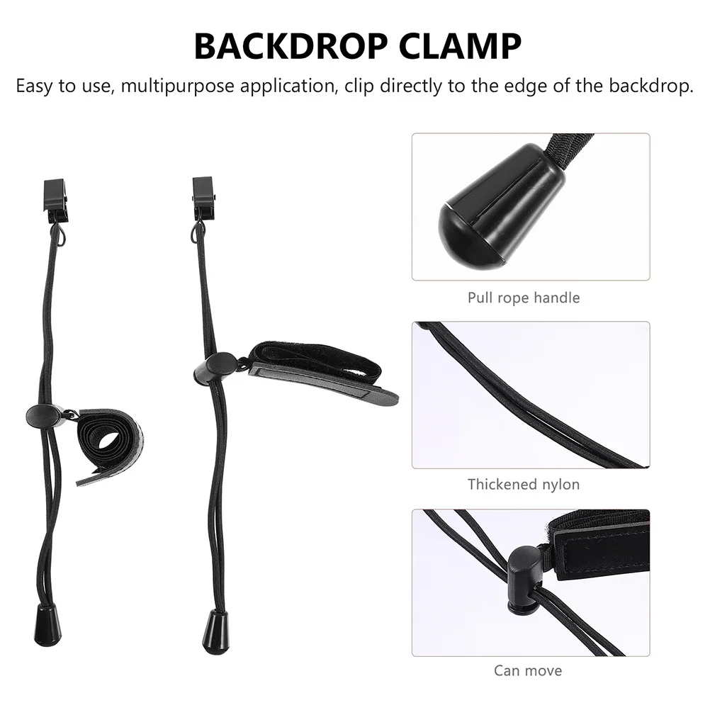 

4Pcs Adjustable Backdrop Clip Holder Practical Photography Background Cloth Clamps for Smooth Wrinkle-Free Backdrop Fixing