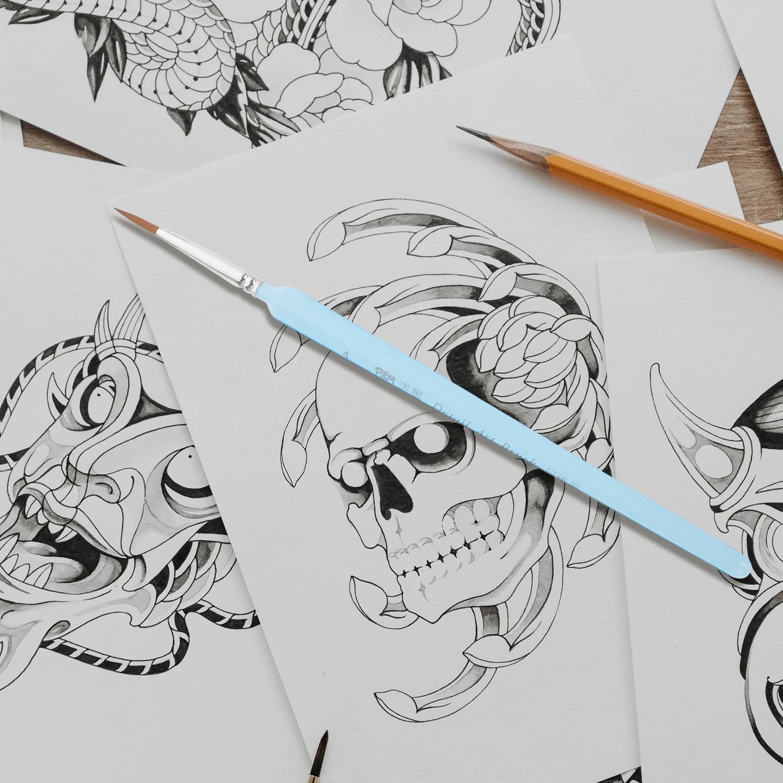 

11pcs Detail Paint Brush Set Fine Tip For Miniature Acrylic Oil Watercolor Painting Art Brushes Tools Face Nail