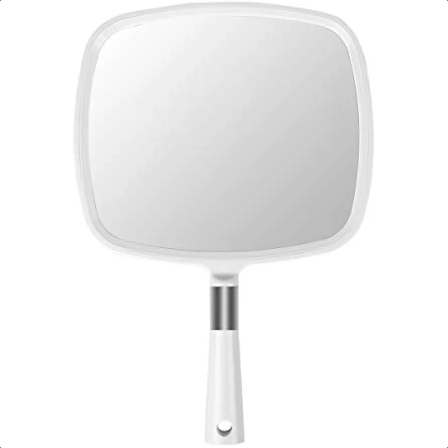 

Snowflakes Large Hand Mirror with HandleHang Handheld Mirror Hairdresser Mirror. White