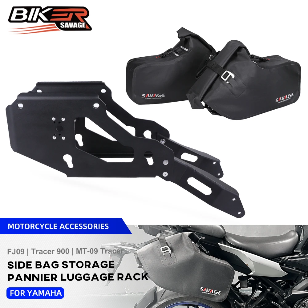 For Yamaha Tracer 900 Saddlebag Luggage Rack Mount Bracket FJ09 MT-09 2017 Waterproof Storage Bag Side Box Soft Bags Pannier