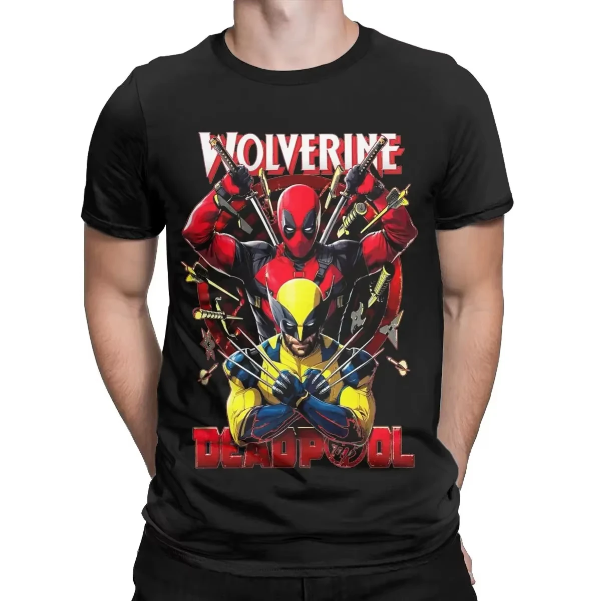 Summer Men Women's Deadpool & Wolverine Movie D&W T Shirts Outfit Comics Superhero 100% Cotton Tops T-shirt