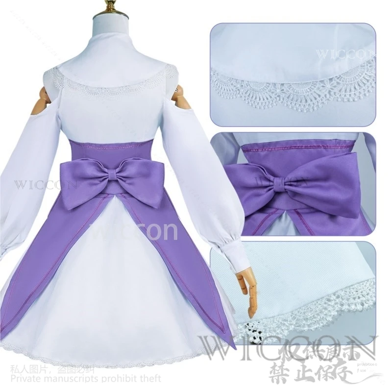 Emilia Cosplay Anime Re: Zero Kostuum Leuke Jurk Lolita Pruiken Uniform Kawaii Halloween Kerstfeest Meisjes Rollenspel Aangepast