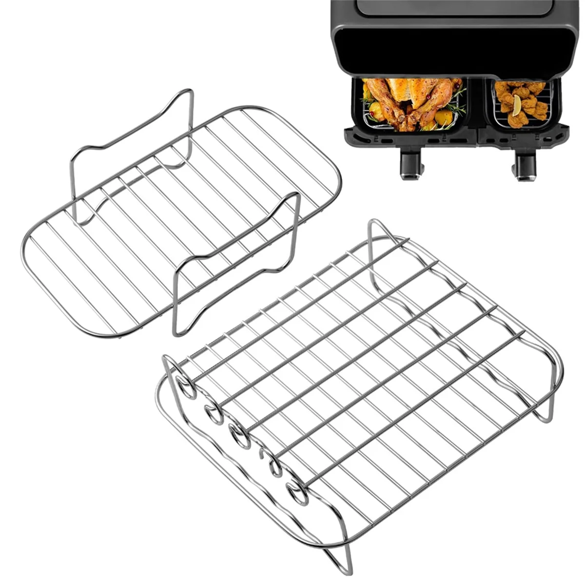 A86I-аксессуары для аэрофритюрниц Philips с двойной корзиной Airfryer серии 3000, стойка для аэрофритюрницы, решетка для приготовления пищи для Tefal EY9018 5,2/3,1 л