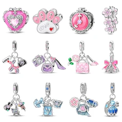 New 925 Sterling Silver Tea Party Princess Series Charms Beads Fit 3mm 925 Original Bracelet Fine DIY Jewelry Birthday Gift