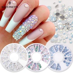 BORN PRETTY Opal Nail Rhinestones Crystal Gems Nail Beads Mixed Color Pink 3D Nail Decoration In Wheel DIY Nail Art Decorations