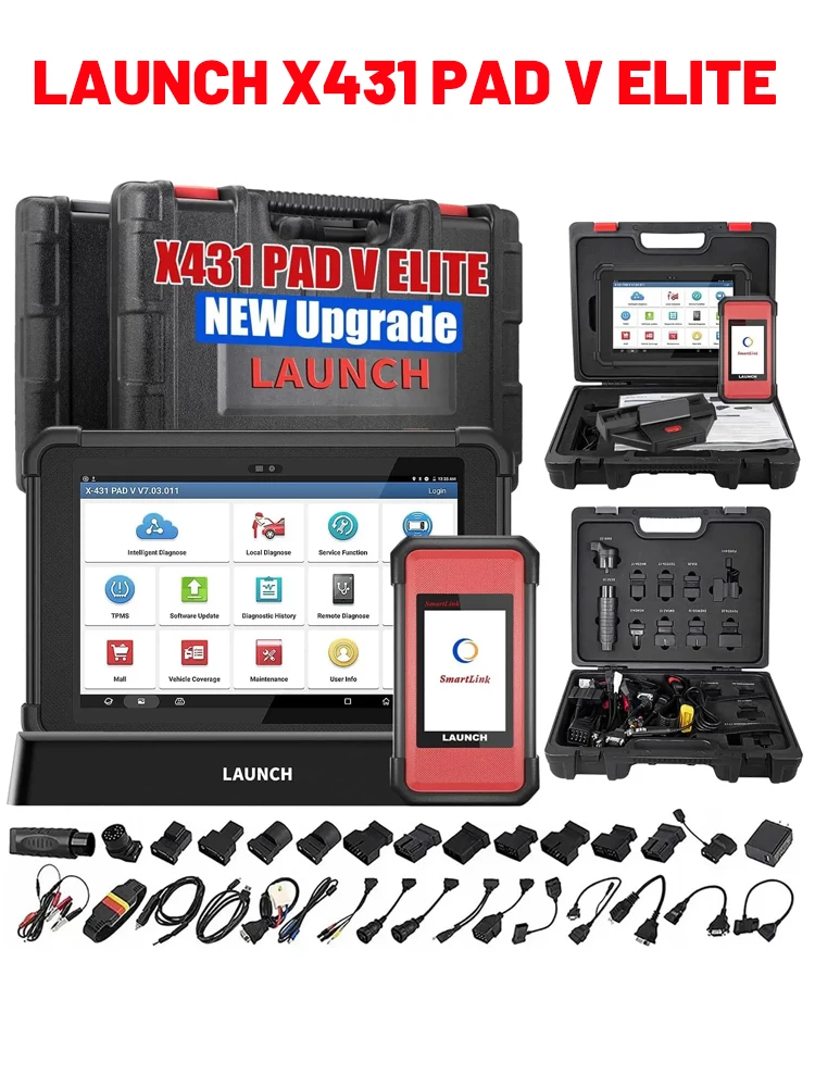 LAUNCH X431 PAD V Elite ECU-Codierungs-Scan-Tool, Topologie-Karte, Diagnose-Scanner für alle Systeme, vollständige bidirektionale Steuerung & über 60 Reset-Funktionen